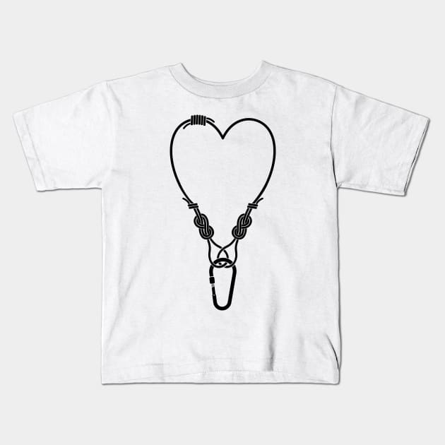 Vector  rock climbing rope Kids T-Shirt by mailboxdisco